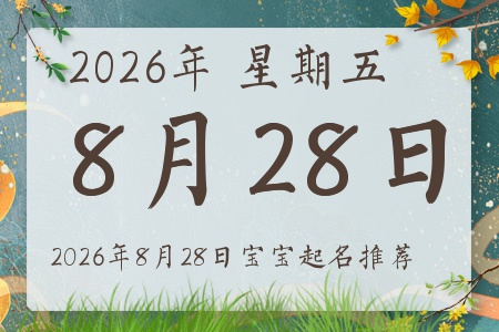 2026年8月28日出生的宝宝五行缺什么